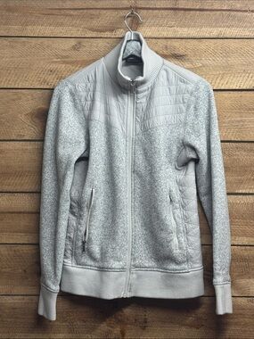 Marmot Light Gray Quilted-Panel Full-Zip Jacket